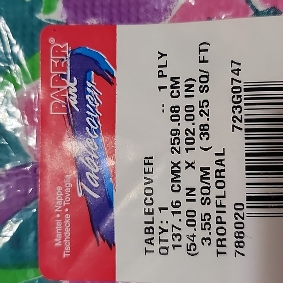 VINTAGE PAPER TABLECOVER. TROPIFLORAL - Picture 2 of 4